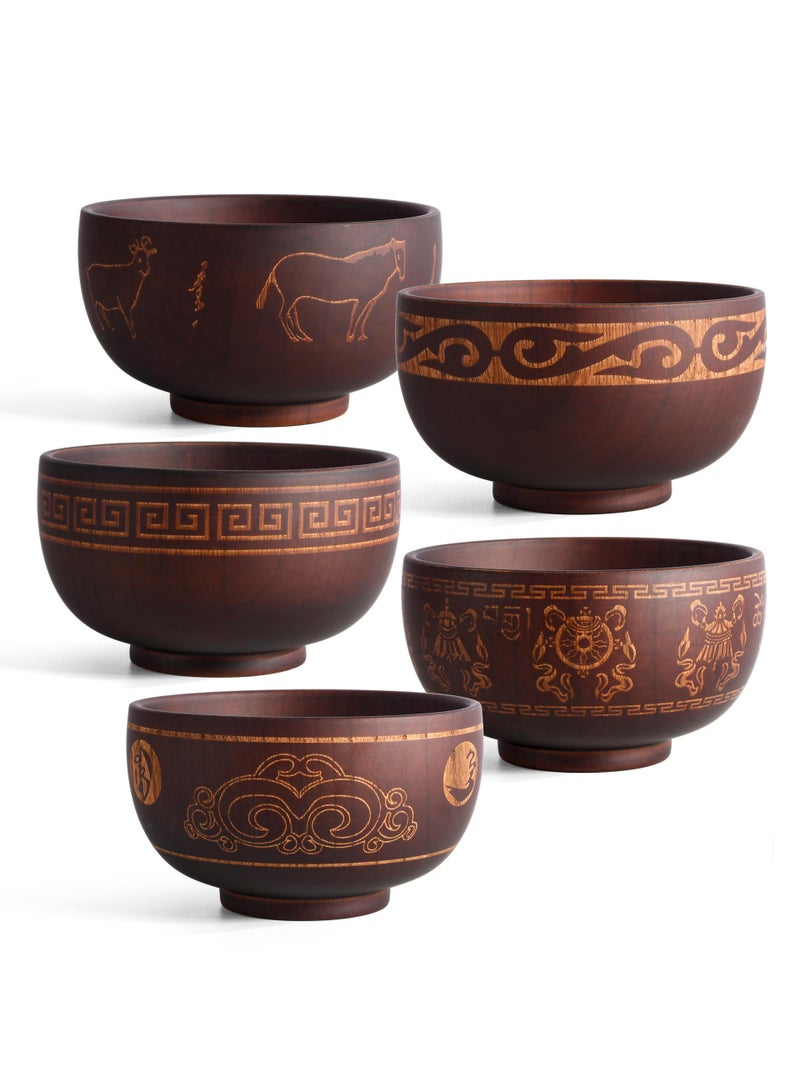 general 5-Piece Wooden Bowl Wooden Milk Tea Bowl  - Image 1