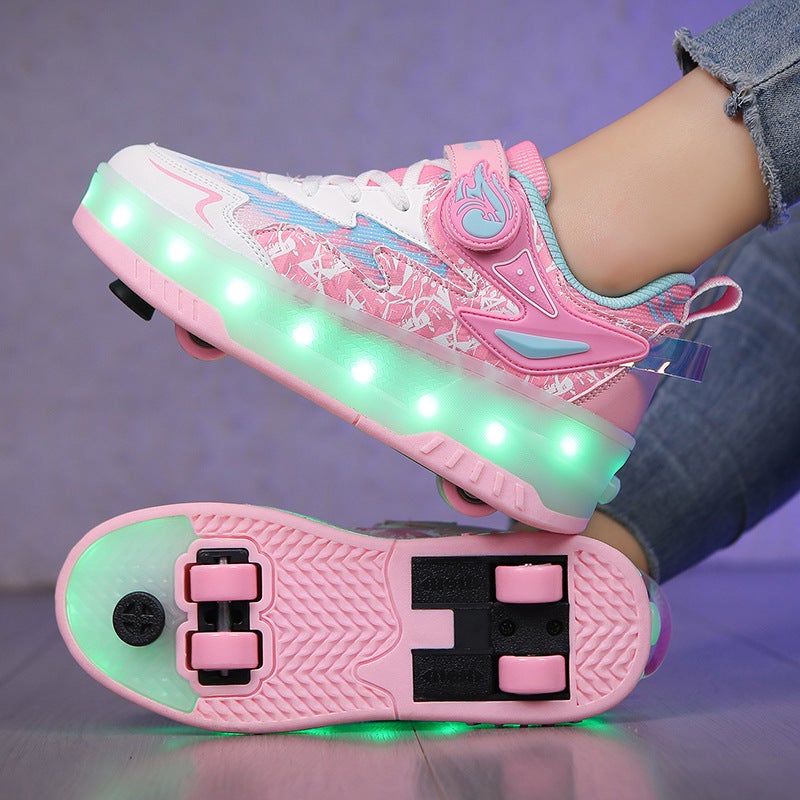 Supply Four-Wheel Roller Shoes for Boys – Non-Slip Skating and Walking Sports Shoes - Image 2