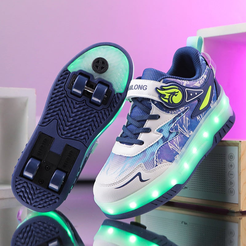 Supply Four-Wheel Roller Shoes for Boys – Non-Slip Skating and Walking Sports Shoes - Image 4