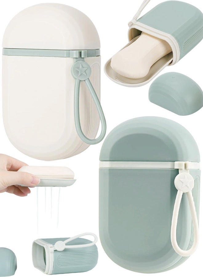 2 PCS Travel Soap Case, Soap Dish with lid, Soap Holder With drainage, Waterproof Leakproof Soap Container For Travel Bathroom Kitchen Camp Outdoor - Image 1