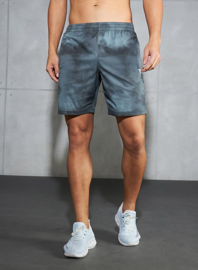 Technosport Solid 2-Way Stretch Tie-Dye Print Shorts - Image 3