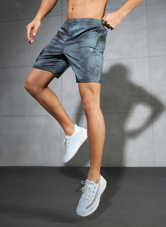 Technosport Solid 2-Way Stretch Tie-Dye Print Shorts - Image 1