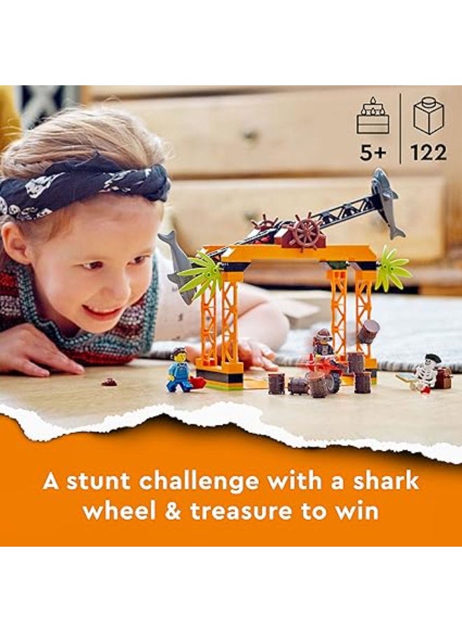 LEGO City Stuntz The Shark Attack Stunt Challenge Adventure Series Toy With Flywheel Powered Stunt Bike & Racer Minifigure  - Image 2