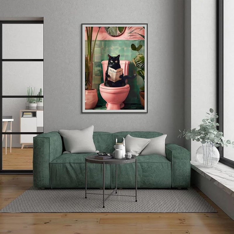 ARPADAMO Diamond Painting Kits for Adults - cat DIY 5D Diamond Art Kits Full Drill Diamond Dots Paintings with Diamonds Gem Art and Crafts Home Decor 12x16inch - Image 2