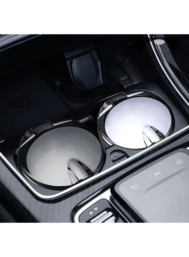 Car Ashtray, Detachable Portable Ashtray with Blue  Light and Lid, Stainless Cigarette for Vehicles Cup Holder Car or Travel Use, Mini Size - Image 2