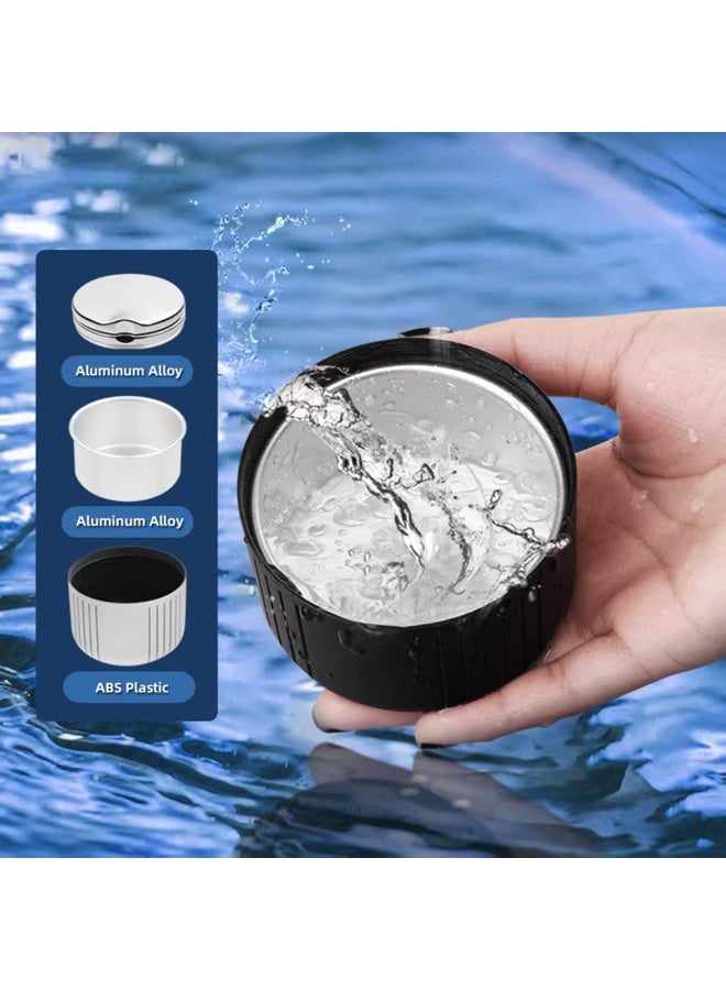 Car Ashtray, Detachable Portable Ashtray with Blue  Light and Lid, Stainless Cigarette for Vehicles Cup Holder Car or Travel Use, Mini Size - Image 3