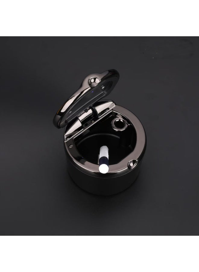 Car Ashtray, Detachable Portable Ashtray with Blue  Light and Lid, Stainless Cigarette for Vehicles Cup Holder Car or Travel Use, Mini Size - Image 5
