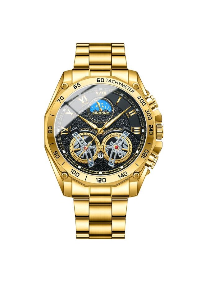 NIBEMINENT Double Tourbillon Watch Men's Non-automatic Hollow Mechanical Multi-functional Fashion Luminous Waterproof 