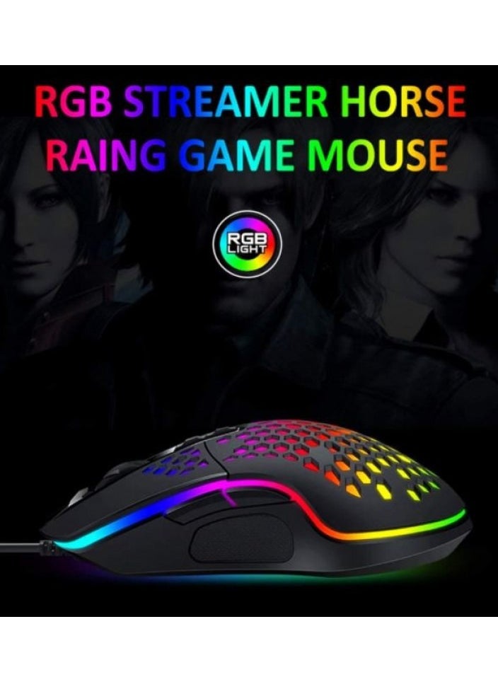 Andowl - QM1 RGB Gaming Mouse - 6400 DPI - Ultra Lightweight 75 Gram - 7 programmable keys - 3325 IC chip - Cable length 1.5m - Image 1