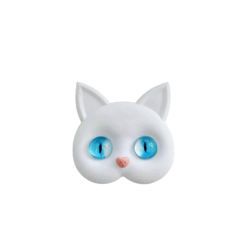 Phone Holder Silicone Cute Cat with Full Rotation for Fits Most Smartphones White finish for Weekend Trips - Image 1