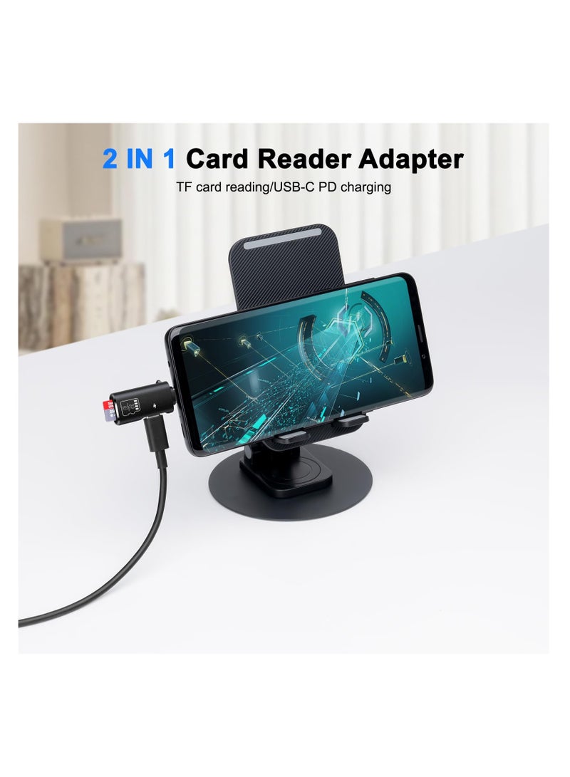 SYOSI TF Card Reader, Micro SD Card Reader and Type-C 15W PD Charging, Type C TF Memory Card Reader Adapter Compatible with Laptops, MacBook, Samsung Galaxy (Black) - Image 3