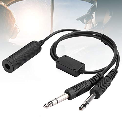 Serounder Headset Adapter Cable,U174 Helicopter to General Aviation Headset Adapter Cable with Dual GA Plugs (3/16 "Mic Plug,1/4" Speaker Plug) - Image 4