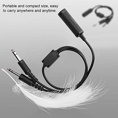 Serounder Headset Adapter Cable,U174 Helicopter to General Aviation Headset Adapter Cable with Dual GA Plugs (3/16 "Mic Plug,1/4" Speaker Plug) - Image 3