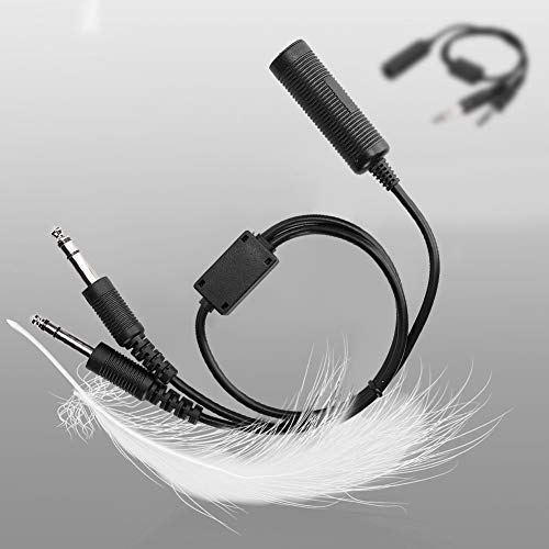 Serounder Headset Adapter Cable,U174 Helicopter to General Aviation Headset Adapter Cable with Dual GA Plugs (3/16 "Mic Plug,1/4" Speaker Plug) - Image 5