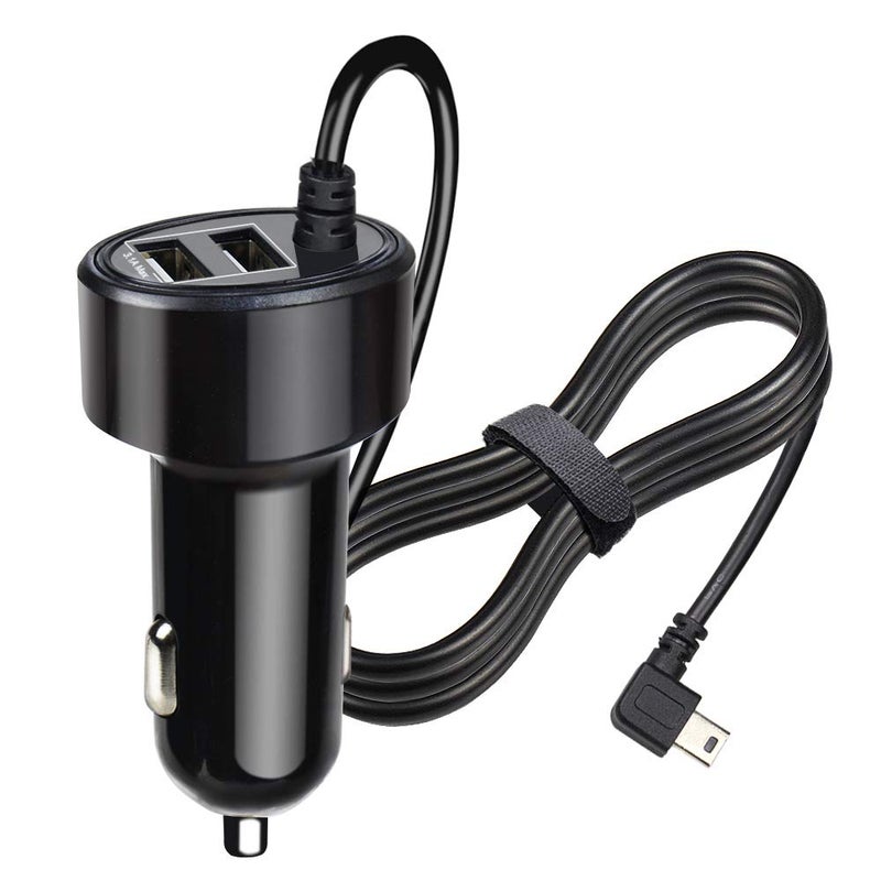 FOUCECLAUS Charger Cable for Garmin GPS, Mini USB Shielding Car Charger Power Cord for Garmin Nuvi Navigator (Car Charger) - Image 1