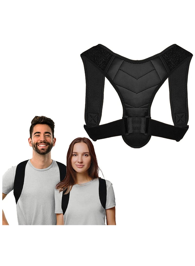 Posture Corrector for Women and Men - Upgraded Lengthened Soft Sponge Pad Adjustable Upper Back Brace for Clavicle Support and Providing Pain Relief from Neck, Back and Shoulder - Image 1