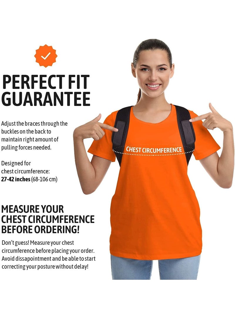 Posture Corrector for Women and Men - Upgraded Lengthened Soft Sponge Pad Adjustable Upper Back Brace for Clavicle Support and Providing Pain Relief from Neck, Back and Shoulder - Image 4