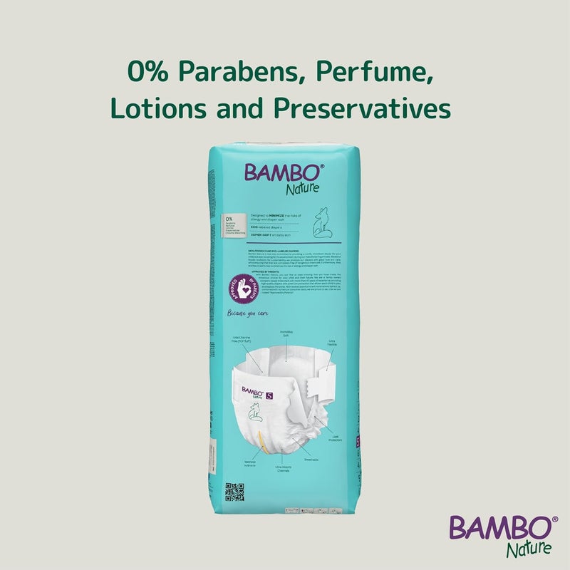 BAMBO NATURE حفاضات أطفال مميزة - حقيبة خضراء، الحجم 5، 132 قطعة - Image 3