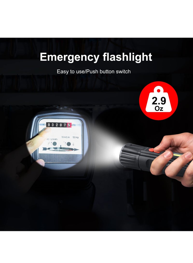 SYOSI USB Rechargeable Flashlight, 3 Pack COB LED Mini Flashlights, Portable Waterproof Zoomable FlashLight with 5 Modes, Flashlight High Lumens Lights for Camping, Outdoor, Hiking, Emergency - Image 4