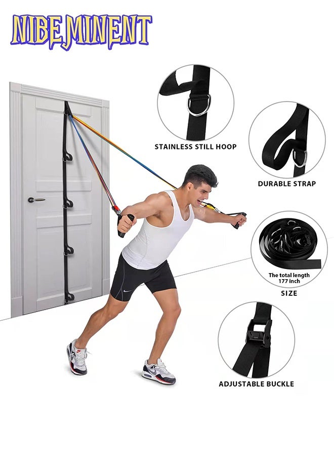 NIBEMINENT Door Anchor Strap for Resistance Bands, Portable Workout Resistance Band Door Anchors, Space Saving Easy Set Up Home Gym, Secure Multi Point Anchor Gym for Home Fitness - Image 5