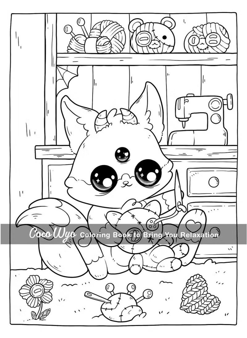 فوز اليوم Creepy Cutie: Coloring Book for Adults and Teens Featuring Goth Kawaii and Spooky Cute Creatures of All Kinds and Many More - Image 4