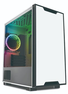 غاز حافظة كمبيوتر سطح المكتب للألعاب مع زجاج مقسى | هيكل MATX | 1 مراوح تبريد مشمولة | تصميم أنيق وواسع  - Image 4