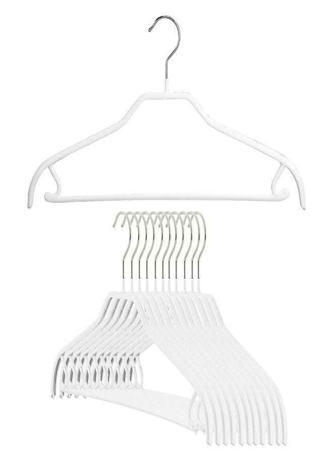 موا علاقة ملابس موفرة للمساحة من سلسلة Silhouette من Mawa by Reston Lloyd، مانعة للانزلاق، مزودة بقضيب وخطاف، مناسبة للسراويل والتنانير، طراز 41/FRS، طقم من 12 قطعة، أبيض - Image 1