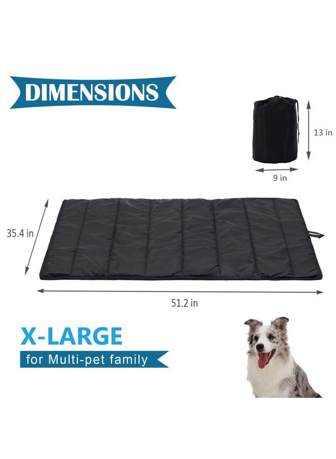 BDEUS 51In Large Outdoor Dog Bed, Waterproof & Portable Camping Travel Pet Mat, Large Size, Washable, Breathable and Odor Resistant Pet Cooling Pad, 35x51In (Black) - Image 4
