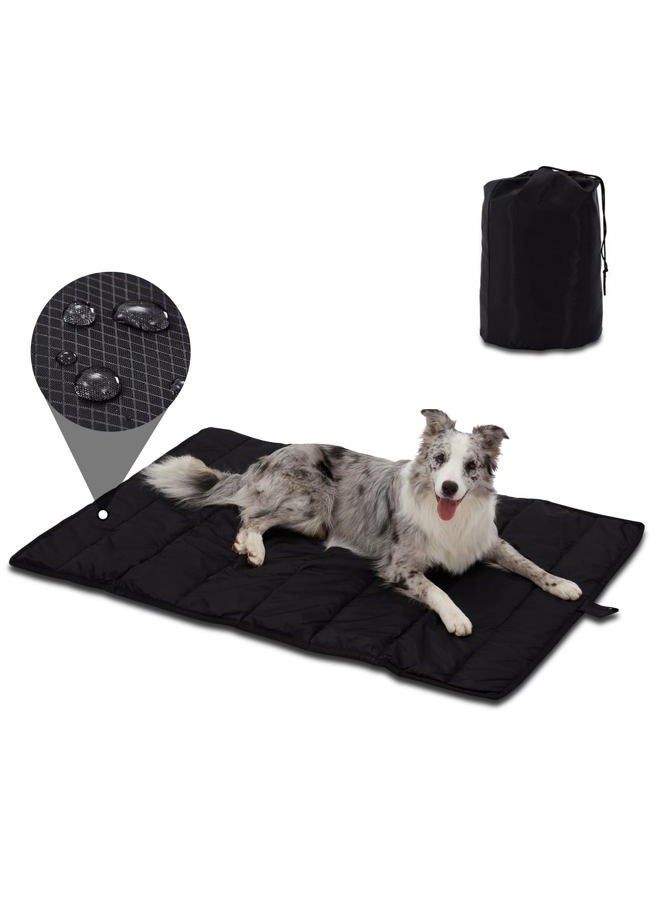 BDEUS 51In Large Outdoor Dog Bed, Waterproof & Portable Camping Travel Pet Mat, Large Size, Washable, Breathable and Odor Resistant Pet Cooling Pad, 35x51In (Black) - Image 1