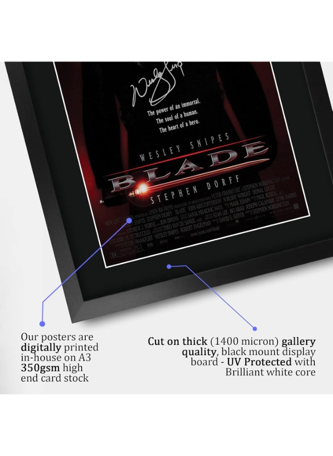 HWC Trading HWC Trading Blade 1 Wesley Snipes 16 x 12 inch Framed Gifts Printed Poster Signed Autograph Picture for Movie Memorabilia Fans - 16" x 12" Framed  - Image 4