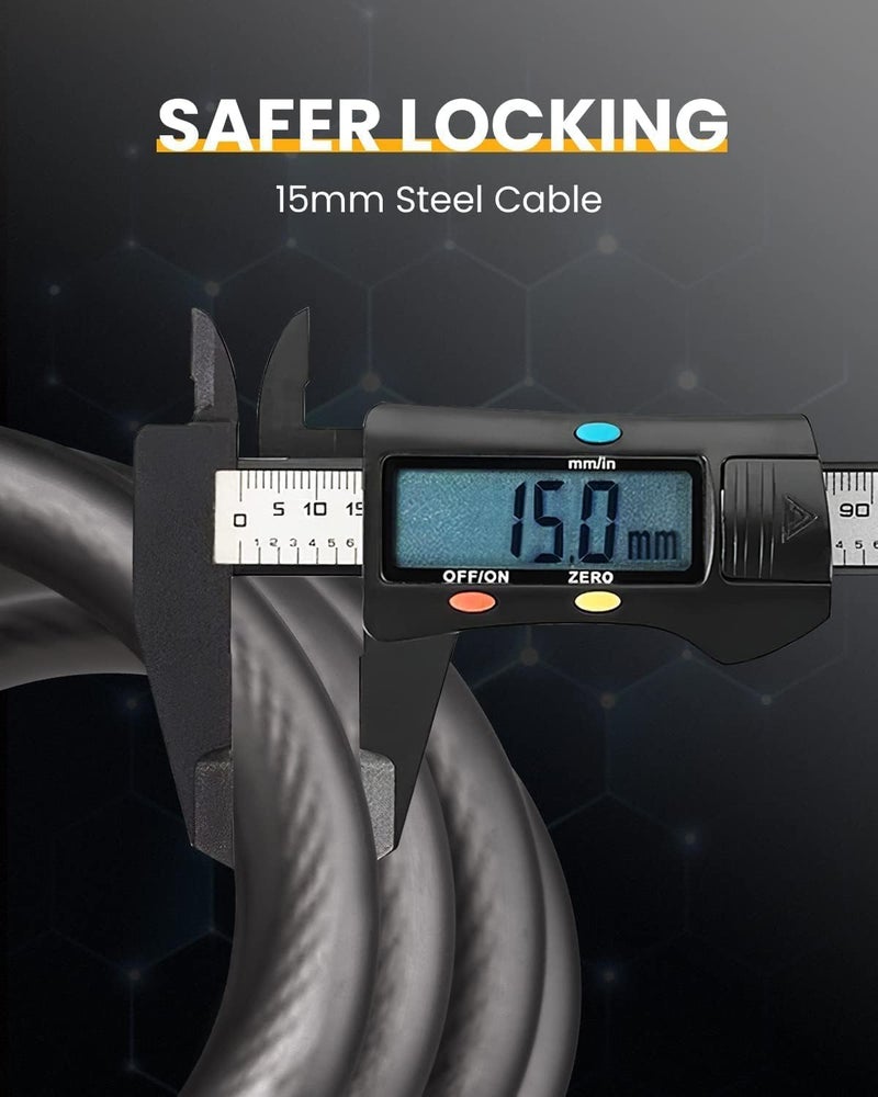 PRO365 Premium 4 Digit Combination Cycle Lock | Heavy-Duty Anti-Theft Steel Cable with PVC Coating | 12mm x 1200mm Universal Lock for Bike, Bicycle, Helmet & Luggage - Image 4