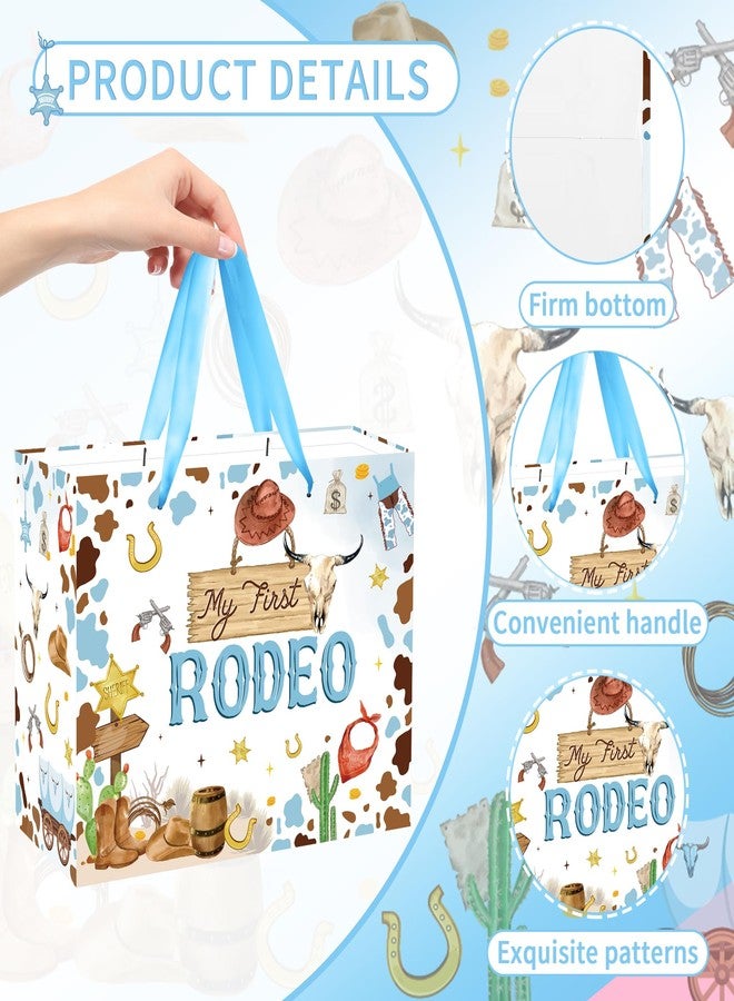 EoBeCy My First Rodeo Birthday Gift Bags, Western Cowboy 1st Birthday Gift Bag with Tissue Paper and Greeting Card, Baby Boy Wrapping Paper for 1 Year Old Birthday Party Supplies - Image 4