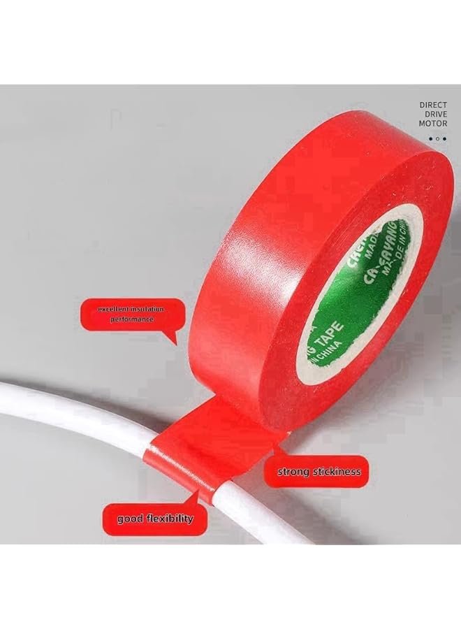 PROMASS 6 pcs General Purpose Electrical Tape PVC Electrical Wire Insulating Tape Assorted Colors， Yellow, Red, Blue, Black, Green, White  - Image 5