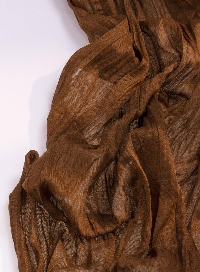 DeZerlor Brown Cheesecloth Table Runner 4 Pack Spring Table Runners Boho Gauze 120 Inches Marron Cheese Cloth Table Decor for Wedding Bridal Baby Shower Valentine's Day - Image 4