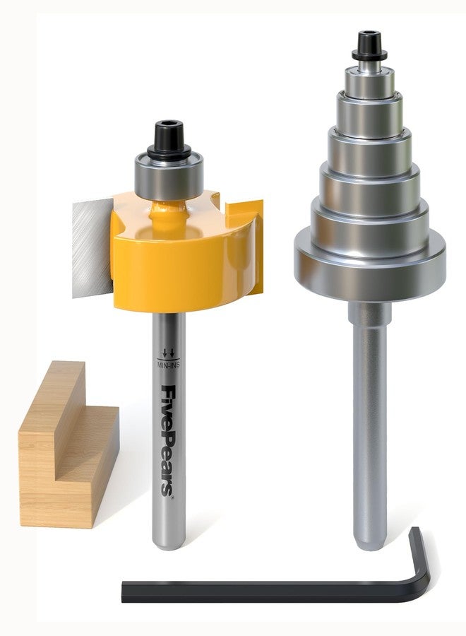 Fivepears 1/4 Inch Shank Rabbet Router Bit with 6 Bearings Set, Rabbeting Router Bit can Interchangeable and Adjustable Multi Depths Cutter 1/8", 1/4", 5/16", 3/8", 7/16", 1/2" … - Image 1