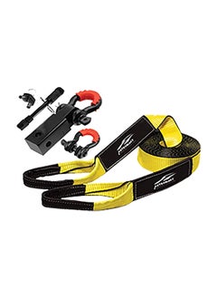 AUTOSMART Double Web Loop End Tow Strap Recovery Kit Yellow and Black 3 x 360 Inch CT33028  - Image 1