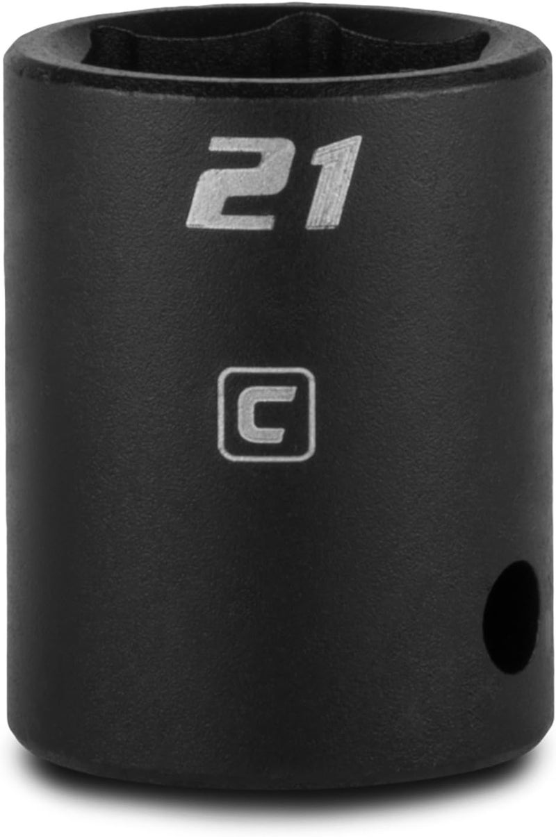 Capri Tools 21 mm Shallow Impact Socket, 1/2-Inch Drive, 6-Point, Metric - Image 1