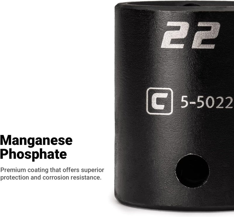 Capri Tools 21 mm Shallow Impact Socket, 1/2-Inch Drive, 6-Point, Metric - Image 4