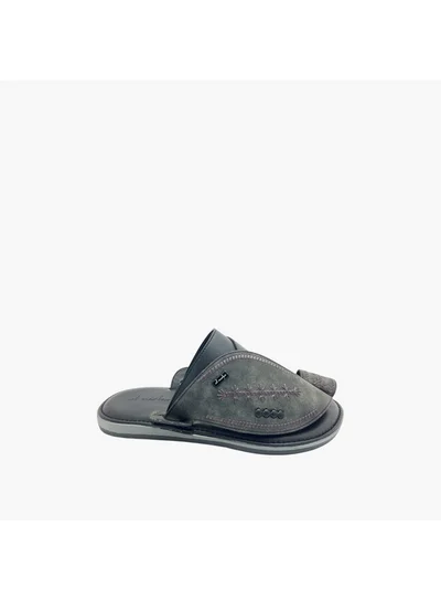 Al Waha Men's Embroidered Slip-On Arabic Sandals with Toe Loop