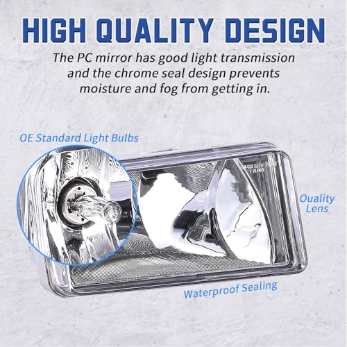VPIMOZO Fog Lights Clear Lens Compatible with 2007 2008 2009 2010 2011 2012 2013 2014 Chevy Silverado 07-13 Avalanche/Suburban 07-15 Tahoe 2015 Suburban With Bulbs Fog light kit 1 Pair - Image 2