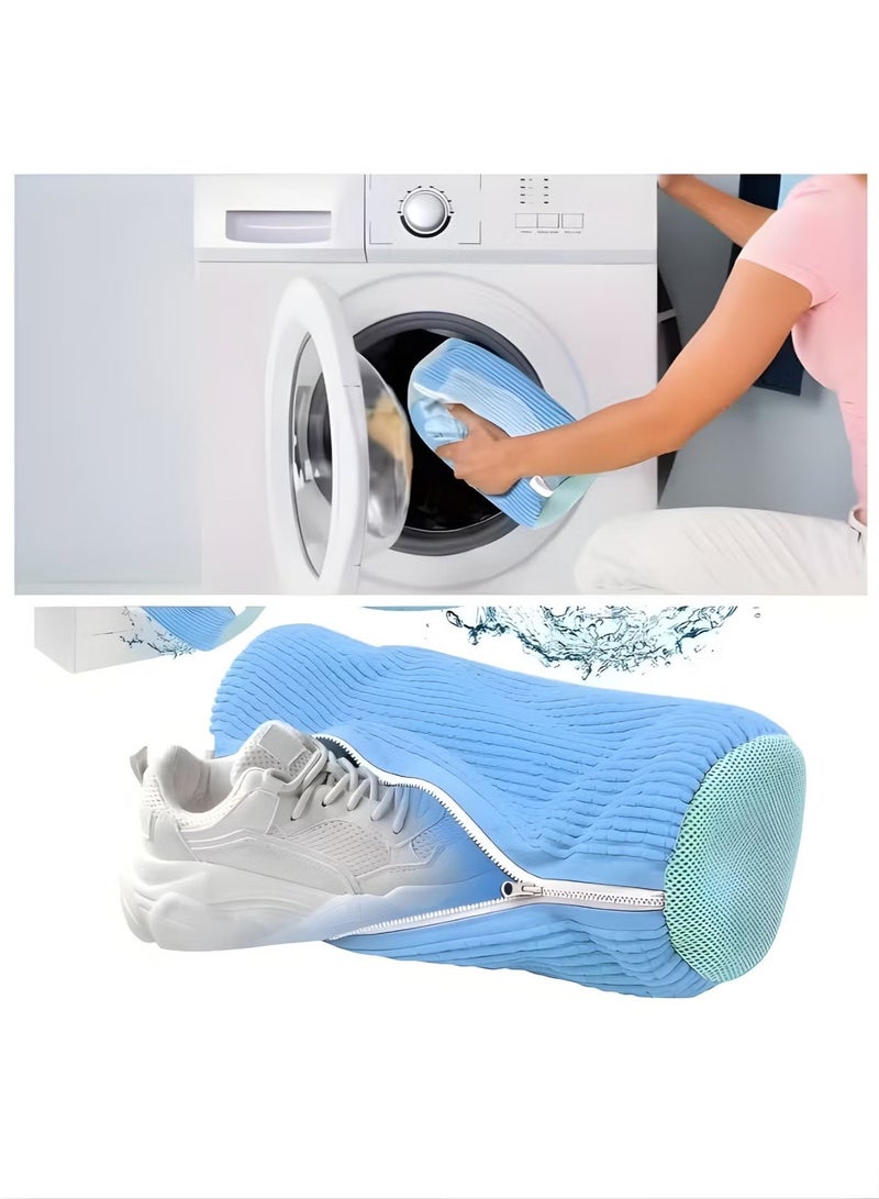 Padded Shoes Washing Machine Bag - Shoes Laundry Bag with Chenille Fibers for Deep Cleaning - Protective Mesh Bag with Durable Zipper. - Image 4