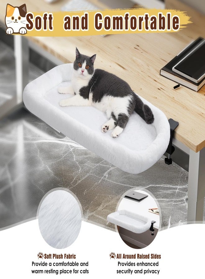 IPOW Heavy Duty Steel Frame Supports up to 50lbs Cat Desk Bed & Perch Space-Saving 90°Foldable with Soft Ultra-Plush Faux Fur for Small Medium Large Cats - Image 2