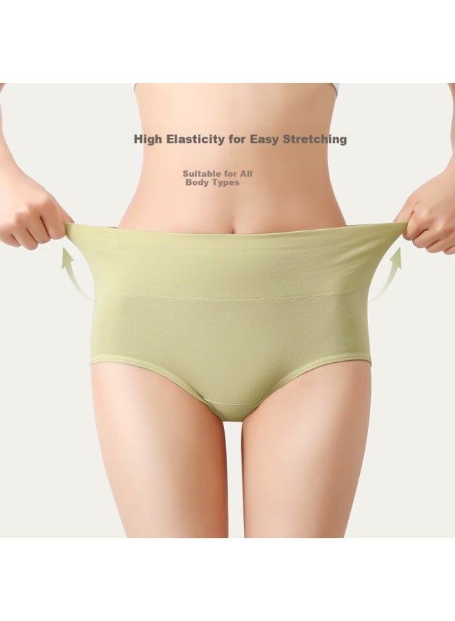 Youngyell Women's Cotton Antibacterial High Waist Plus Size 200 Pounds Micro Shaping Hip Lifting Mom Summer Shorts 4-pack - Image 4