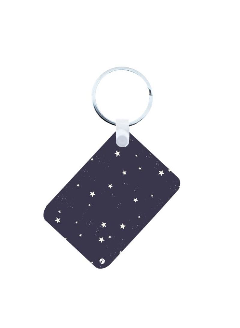 Stars Printed Keychain Black/White