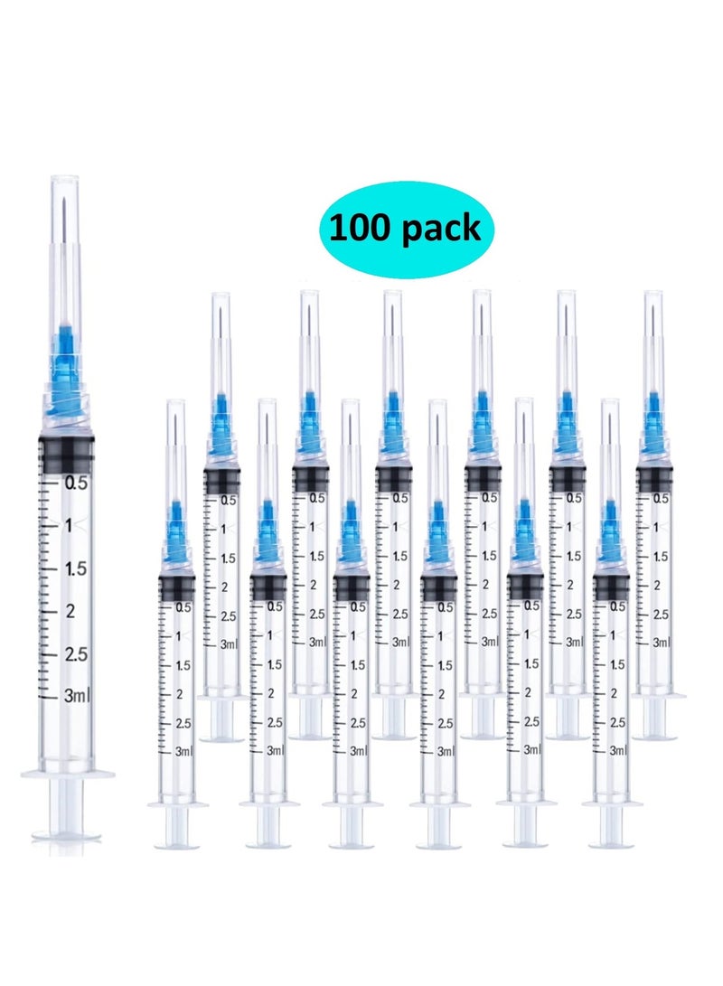 Medical Disposable Syringe 3 ml With Needle, Individually Sealed, 100 Pack