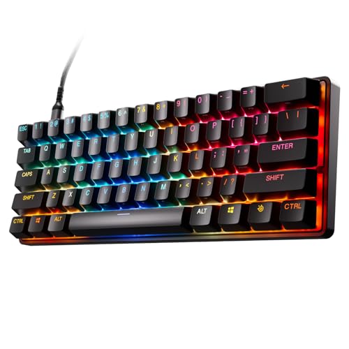SteelSeries Apex Pro Mini Gen 3 OmniPoint 3.0 HyperMagnetic Switches — Adjustable Actuation — Rapid Trigger — Game-Ready Presets — Protection Mode — Rapid Tap/SOCD — RGB — PBT Keycaps — USB-C - Image 1