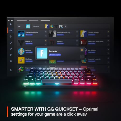 SteelSeries Apex Pro Mini Gen 3 OmniPoint 3.0 HyperMagnetic Switches — Adjustable Actuation — Rapid Trigger — Game-Ready Presets — Protection Mode — Rapid Tap/SOCD — RGB — PBT Keycaps — USB-C - Image 5