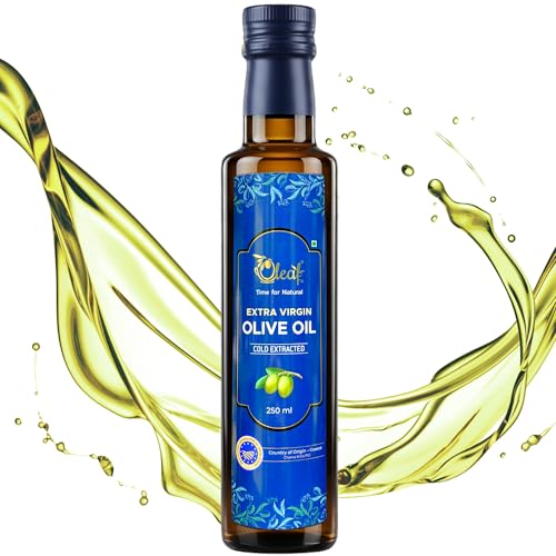 OLEAF Extra Virgin Olive Oil - 250 ML Glass Bottle | Imported Pure olive oil from Greece | 100% Natural and Healthy | Premium olive oil for cooking and other uses (250 ml) - Image 1