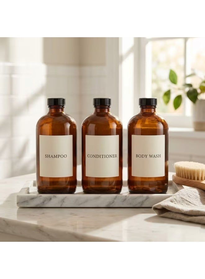 Luxoraq 500ML Amber Glass Bottle Set 3PCS | Essential Oil Bottle | DIY Refillable Glass Bottles | Perfume Mixing Bottle | Bathroom Dispenser | Leakproof Boston Round Container - Image 5