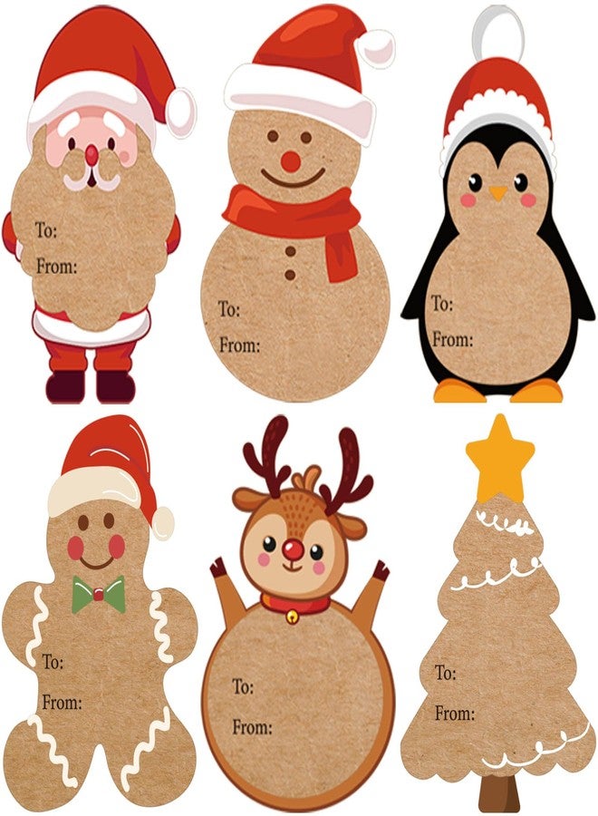 KEYBOO Kraft Christmas Gift Labels Stickers, Gift Tags for Christmas Presents, Christmas Labels Stickers for Gifts, 2 x 3 Inch Christmas Name Tags Stickers for Gifts Boxes Wrapping Paper(120 PCS) - Image 1